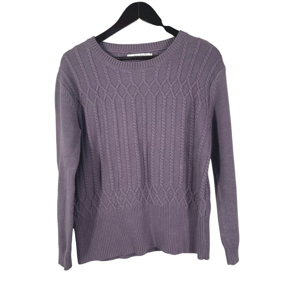Harper Lane Women's Purple Cable Knit Pullover Sweater Long Sleeve Size S - Picture 1 of 10